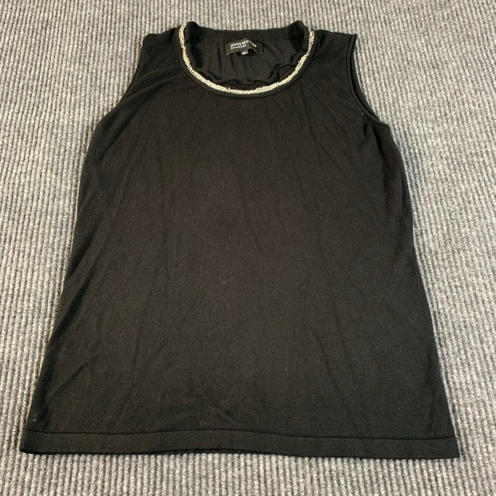 Jones New York Top Womens Small S Black‎ Sleeveless Lightweight Stretch Casual
